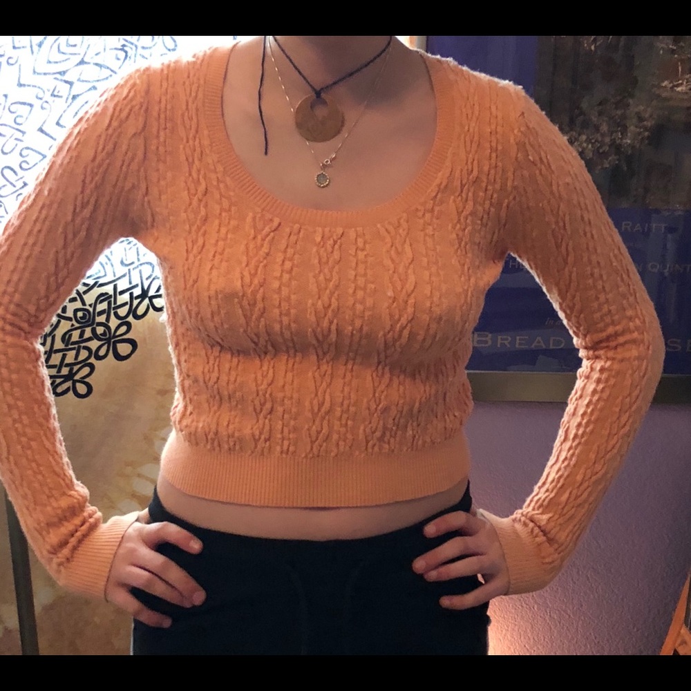 Knit peach sweater